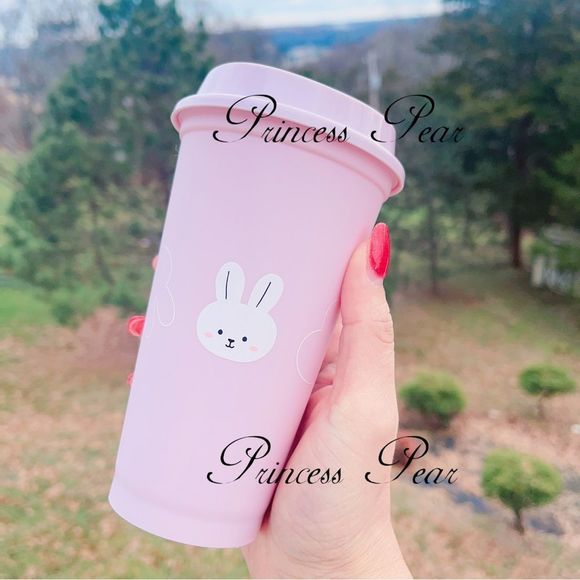 Starbucks Pink Rabbit Reusable Cup with Soft Cup Sleeve - Picture 5 of 8